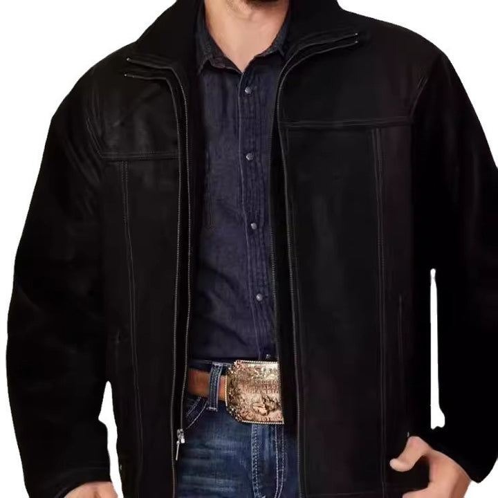 Premium leather jacket for men with modern details and practical pockets Lune London