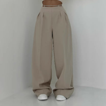 Pantalons chino taille haute pour femme avec nœud décoratif Chic & Stil