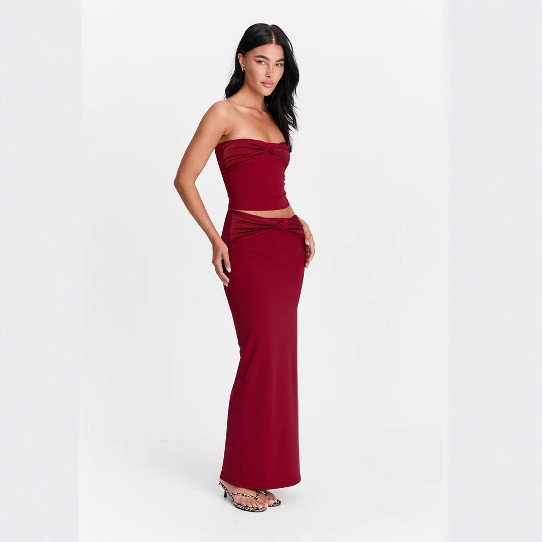Women's wrap top with knot details and form-fitting design Lune London