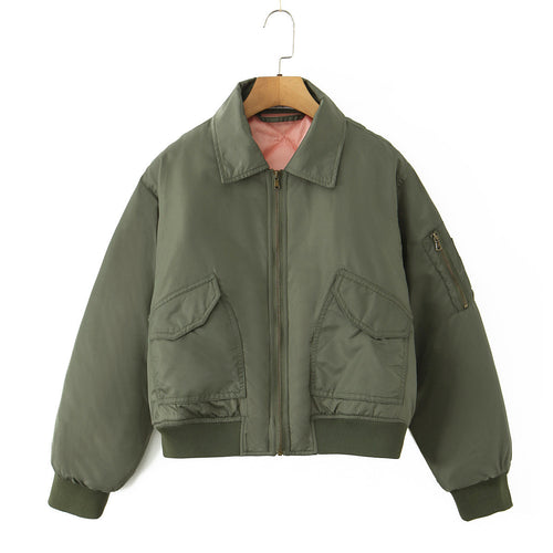 Women's bomber jacket in fashion with double pockets and soft lining Lune London
