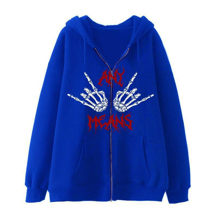 Women's hoodie with unique skeleton design and practical kangaroo pockets Lune London