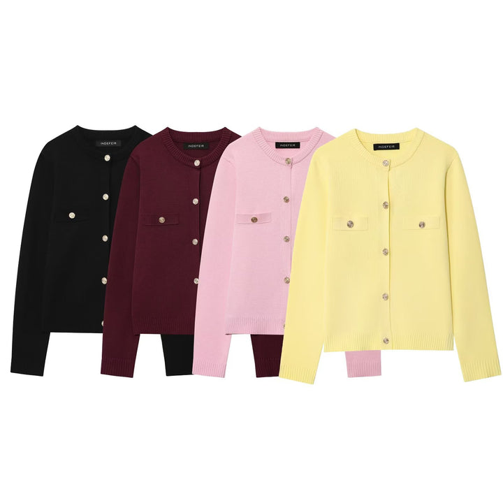 Lady Cardigan with button details and chest pockets Lune London