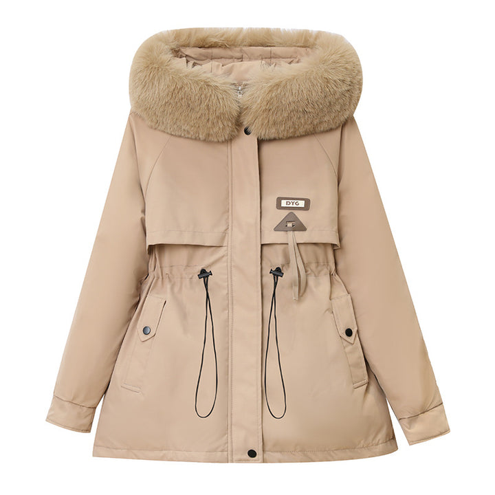 Ladies winter coat with removable fur collar Lune London