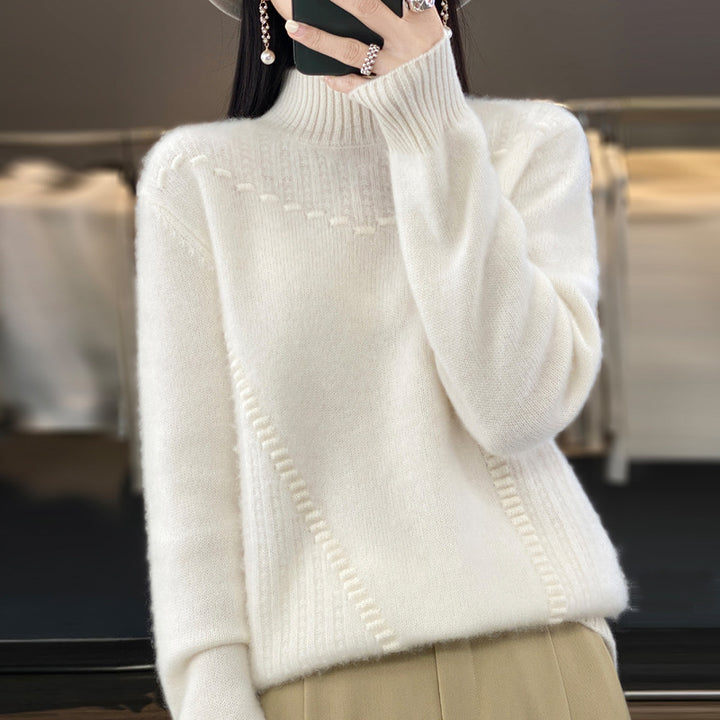 Pull en tricot pour femmes avec col structuré et coupe asymétrique Chic & Stil