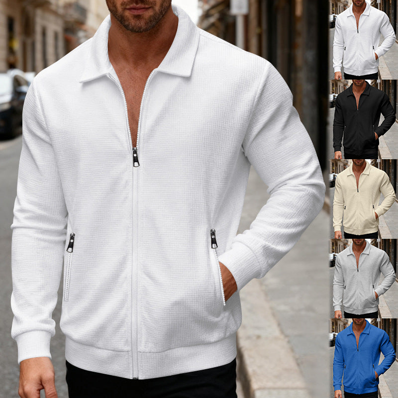 Men's sports jacket with innovative high collar and practical zippered pockets Lune London