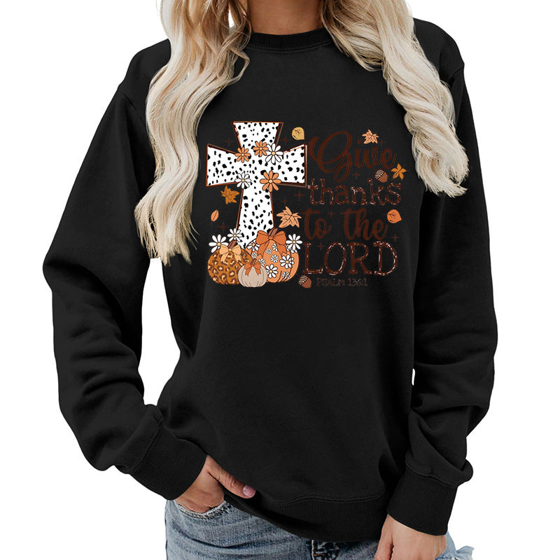 Sweat-shirt pour femmes avec impression croisée créative et design automnal Chic & Stil