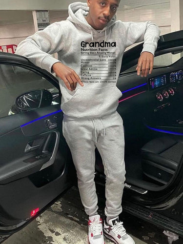 Casual hoodie and jogger pants set for women with motivational print Lune London