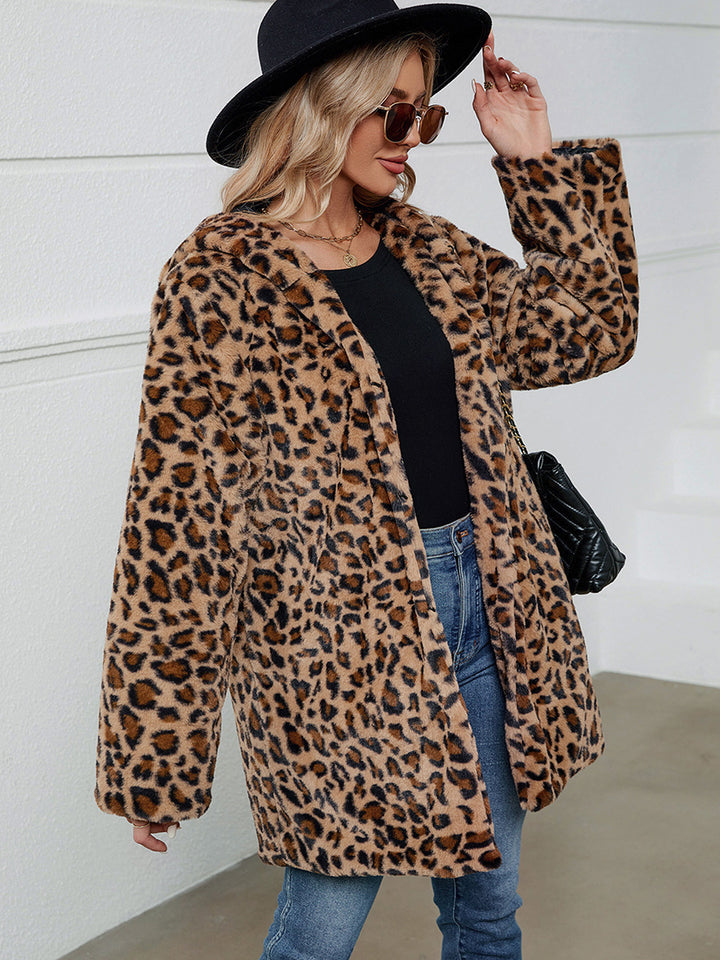 Ladies futuristic leopard fur jacket Lune London