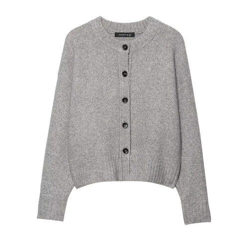 Casual knitted cardigan for women with button details Lune London