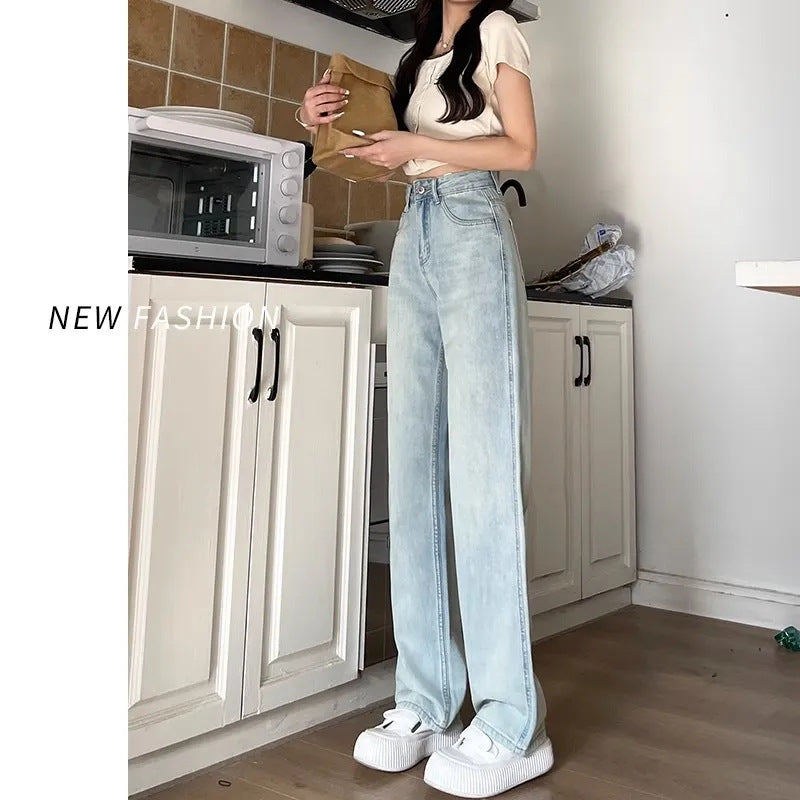 Jean femme large taille haute avec ajustement confortable Chic & Stil