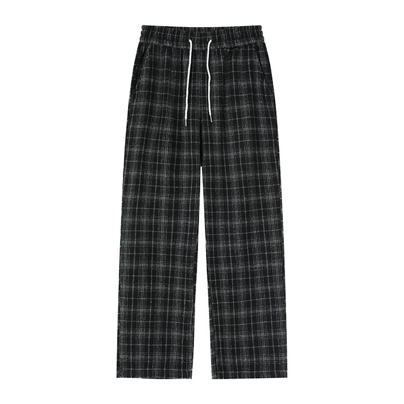 Loose plaid harem pants for women with elastic waistband and side drawstring Lune London
