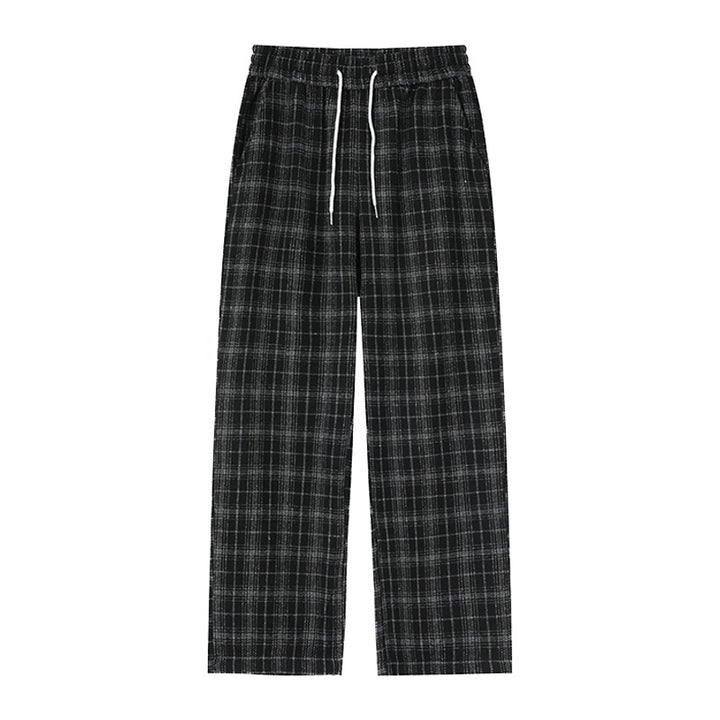 Loose plaid harem pants for women with elastic waistband and side drawstring Lune London