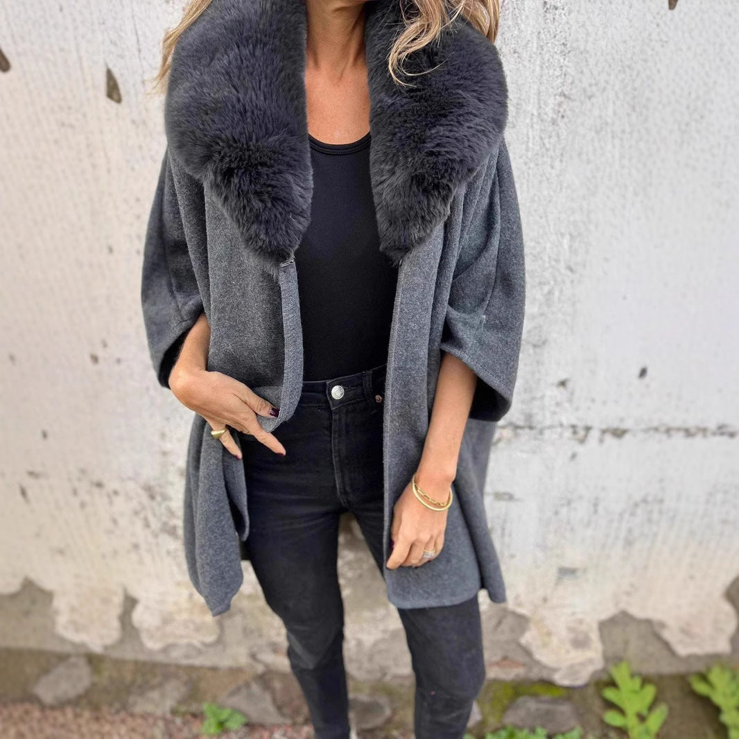 Women's hooded jacket with luxurious faux fur collar and modern cut Lune London