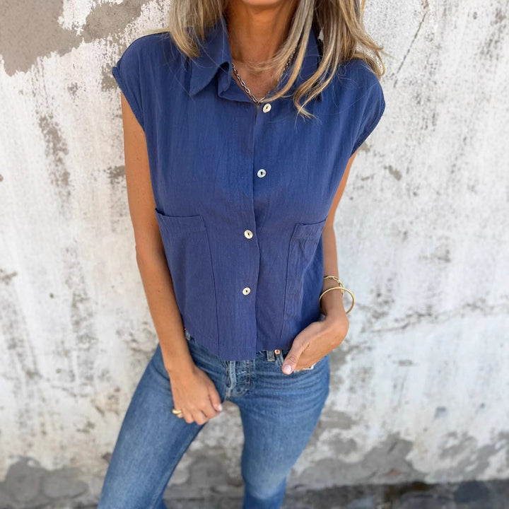 Women's blouse with a unique cut and practical pockets Lune London