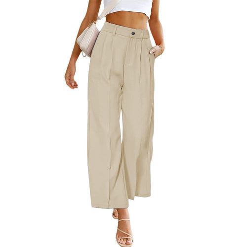High-waisted wide leg trousers for women with pleats Lune London