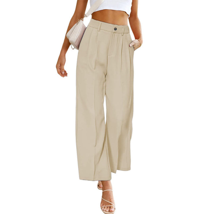 High-waisted wide-leg pants for women with pleats Lune London