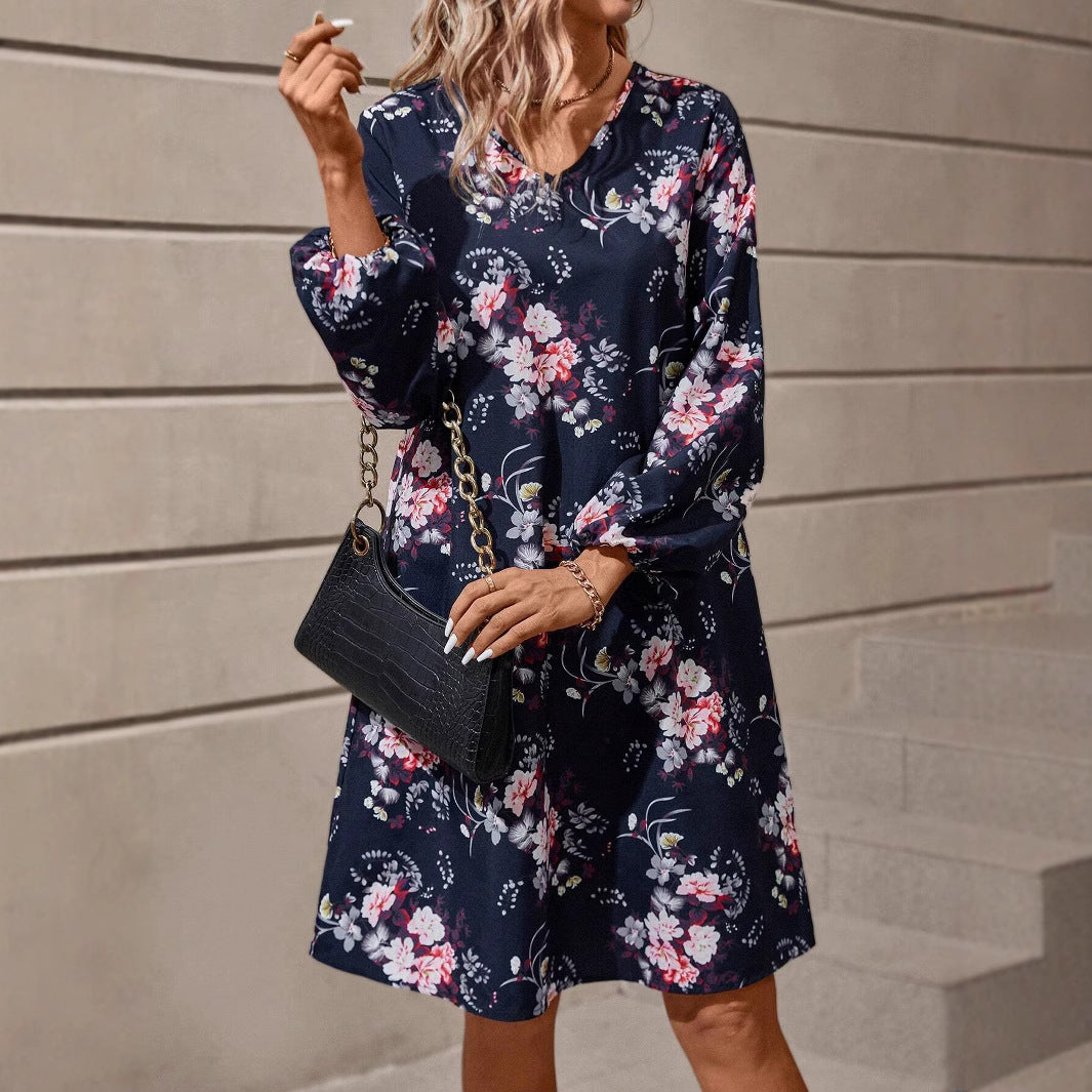Lune London Women's V Neck Floral Dress