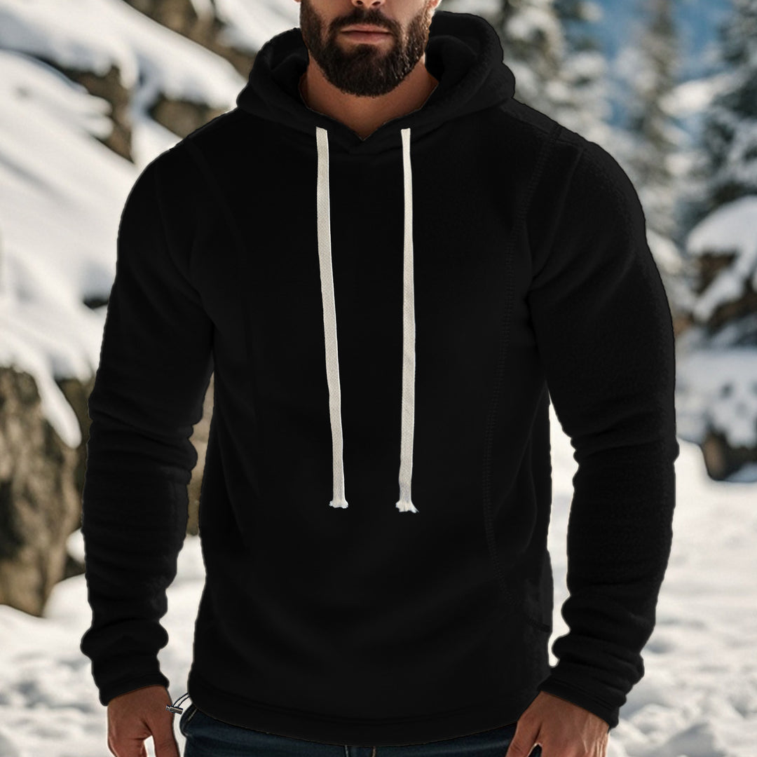 Men's soft fleece hoodie with contrast stitching Lune London