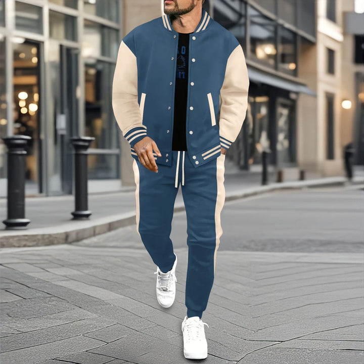 Elegant leisure set for men with a modern bomber jacket design and comfortable jogger pants Lune London