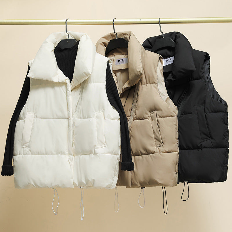 Ladies Fashionable and Lined Vest with High Collar Lune London
