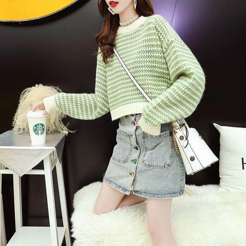 Women's Wavy Knit Sweater with Oversized Cut Lune London