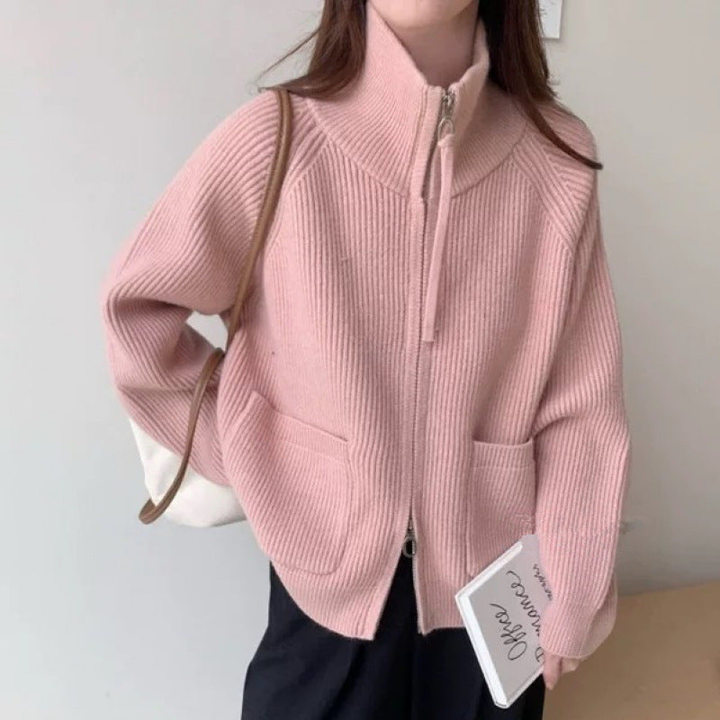 Cardigan femme avec col montant et poches pratiques Chic & Stil