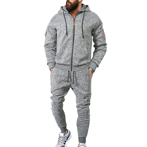 Men's Hooded Sports Tracksuit with Functional Zip Pockets Lune London