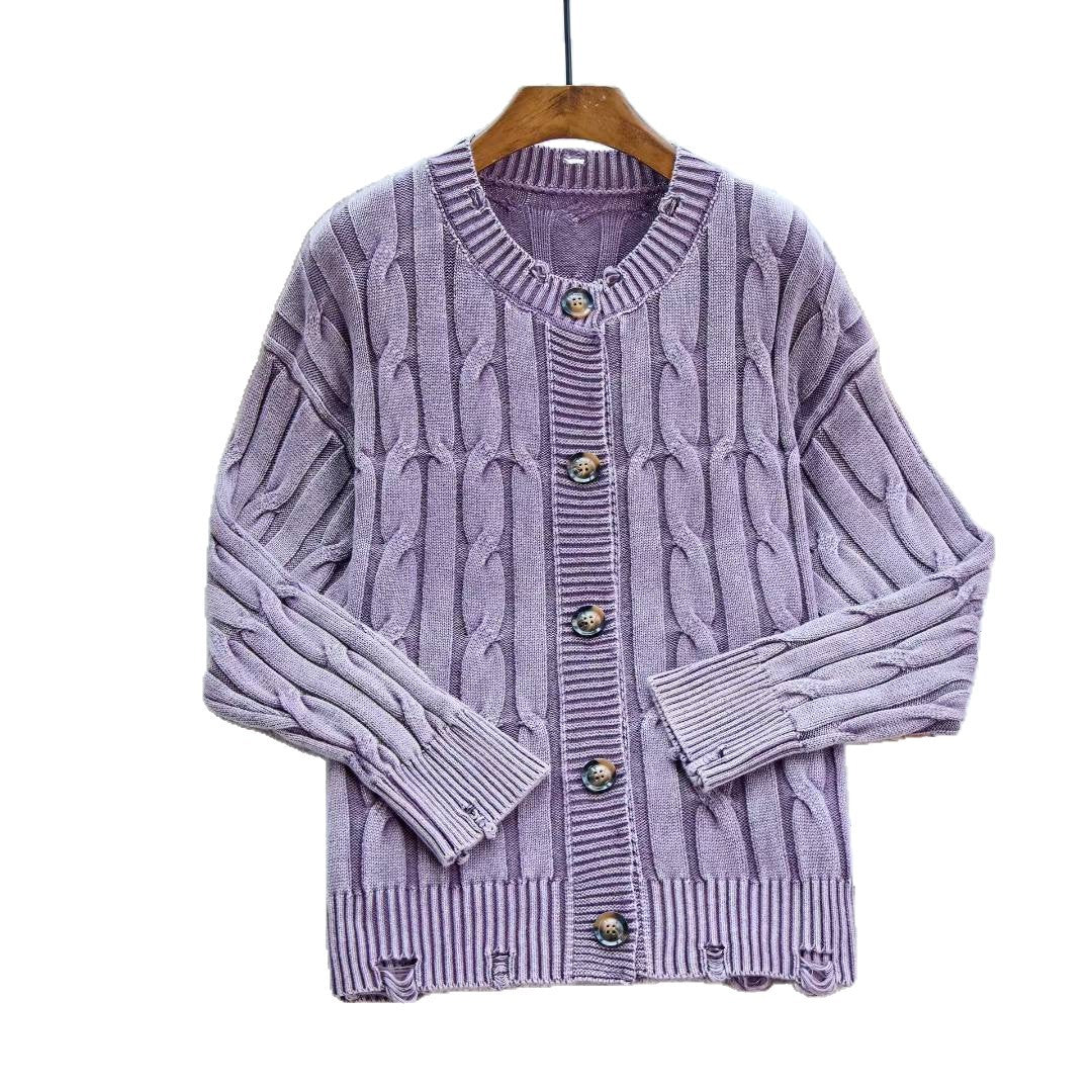 Cardigan pour femmes avec motif en cable et fermeture à boutons Chic & Stil