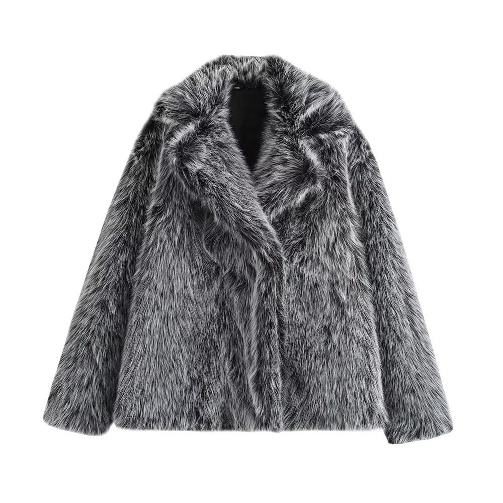 Women faux fur coat glam Lune London