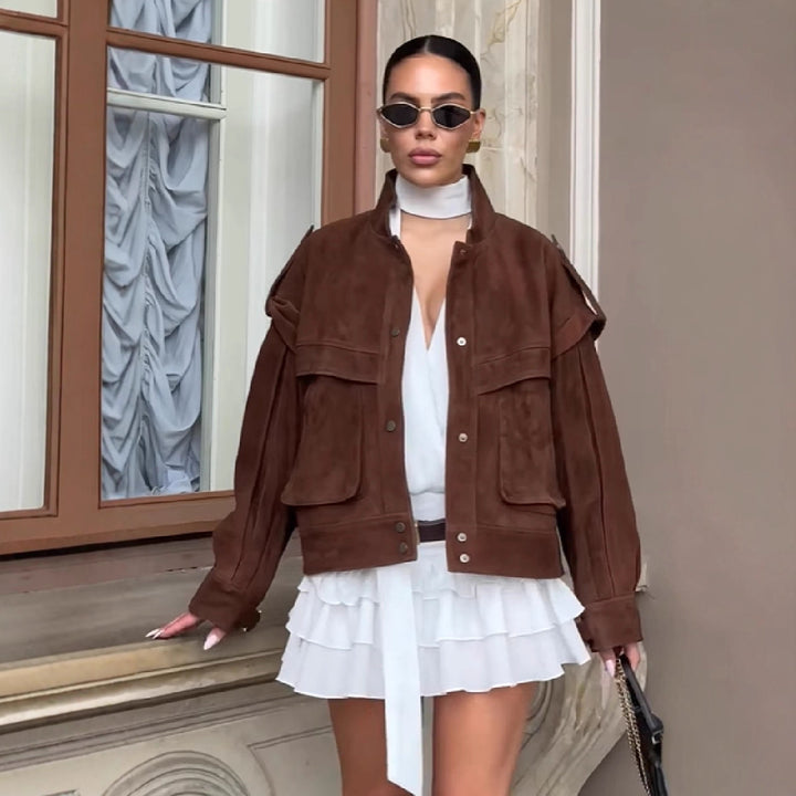 Women Oversized Velvet Jacket Lune London