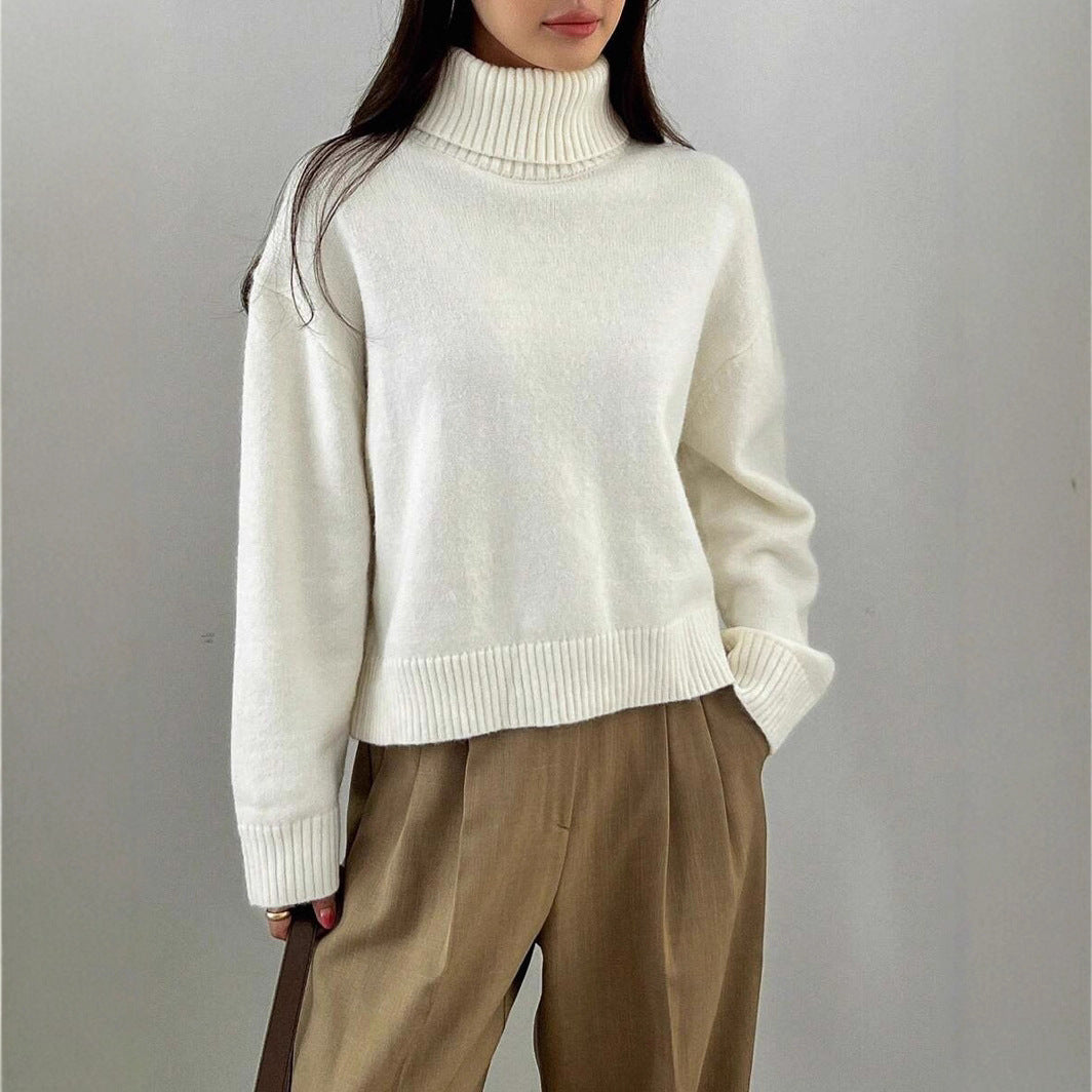 Women's Oversized Turtleneck Sweater Made Of Soft Material Lune London