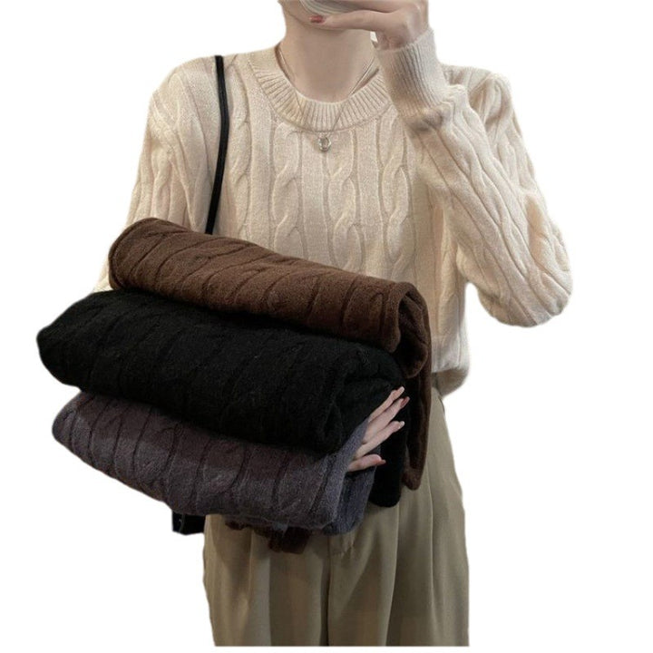 Pull en tricot épais pour femme avec motif en câble texturé et coupe décontractée Chic & Stil