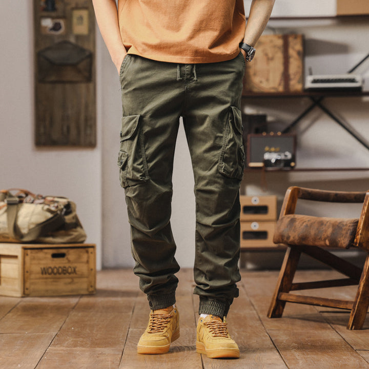 Pantalon cargo multi-fonction pour hommes avec taille élastique et poches pratiques Lune London