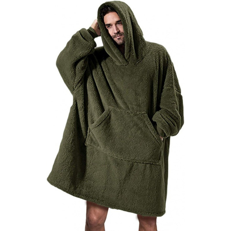 Women Oversized Fleece Hoodie with Kangaroo Pocket and Hood Lune London