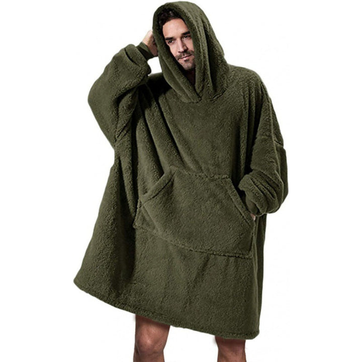 Women Oversized Fleece Hoodie with Kangaroo Pocket and Hood Lune London