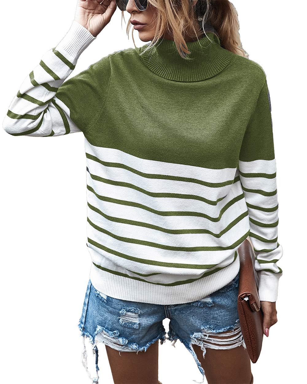 Comfortable turtleneck sweater for ladies with striped pattern Lune London
