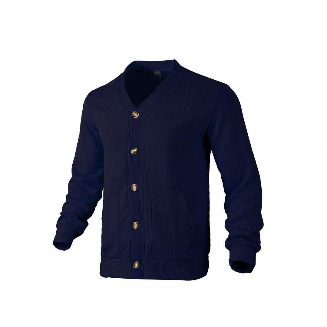 Men's knitted cardigan with creative cable pattern Lune London
