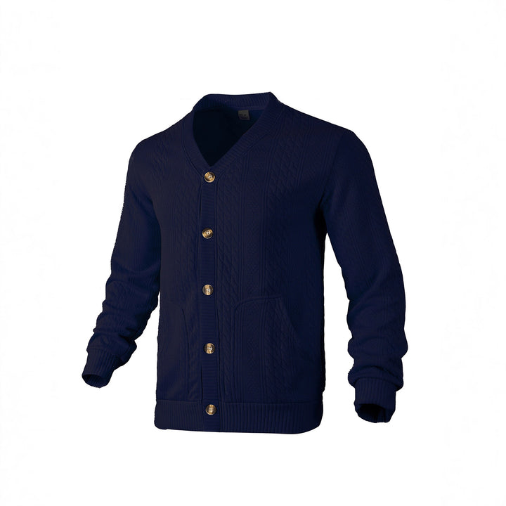 Men's knitted cardigan with creative cable pattern Lune London