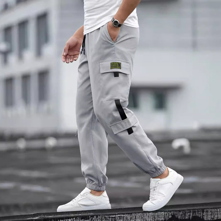 Casual cargo pants for men with adjustable waist and practical zip pockets Lune London