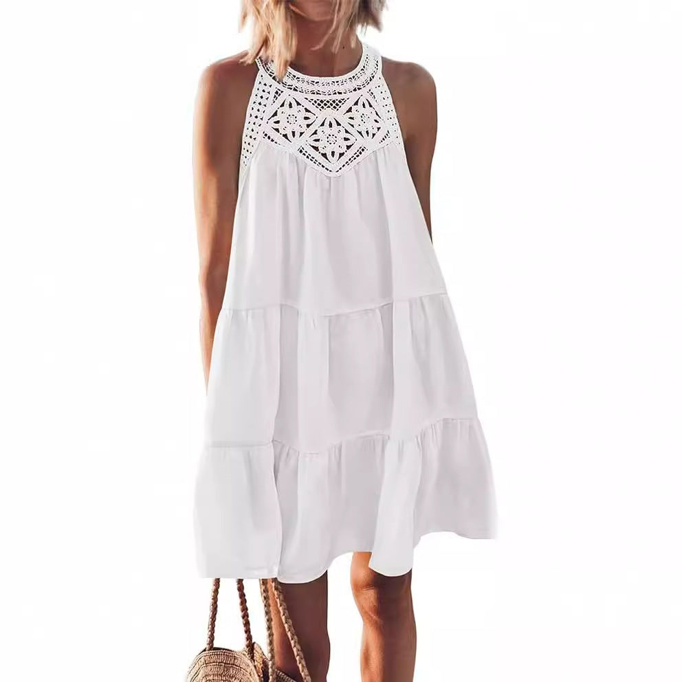 Lightweight summer dress for women with lace accents Lune London