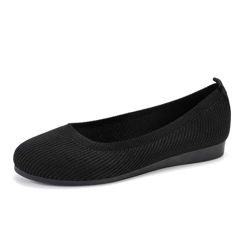 Ladies Comfortable Knitted Ballerinas with Flexible Sole Material Lune London