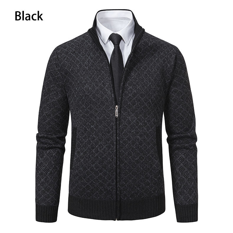 Zip jacket for men with modern diamond pattern Lune London
