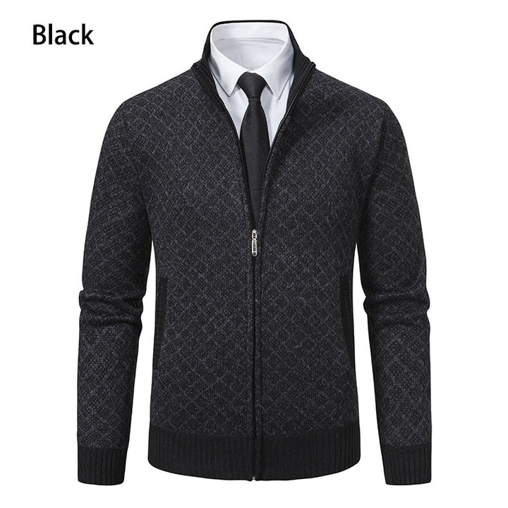Zip jacket for men with modern diamond pattern Lune London