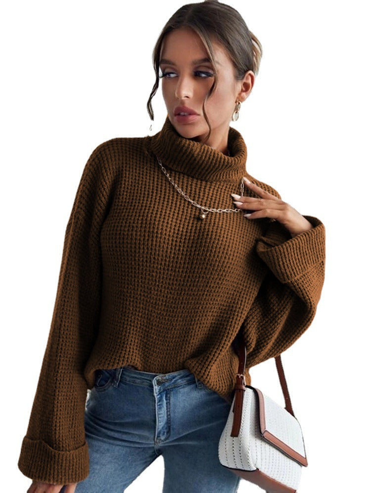 Oversized sweater for women with high collar and structured design Lune London