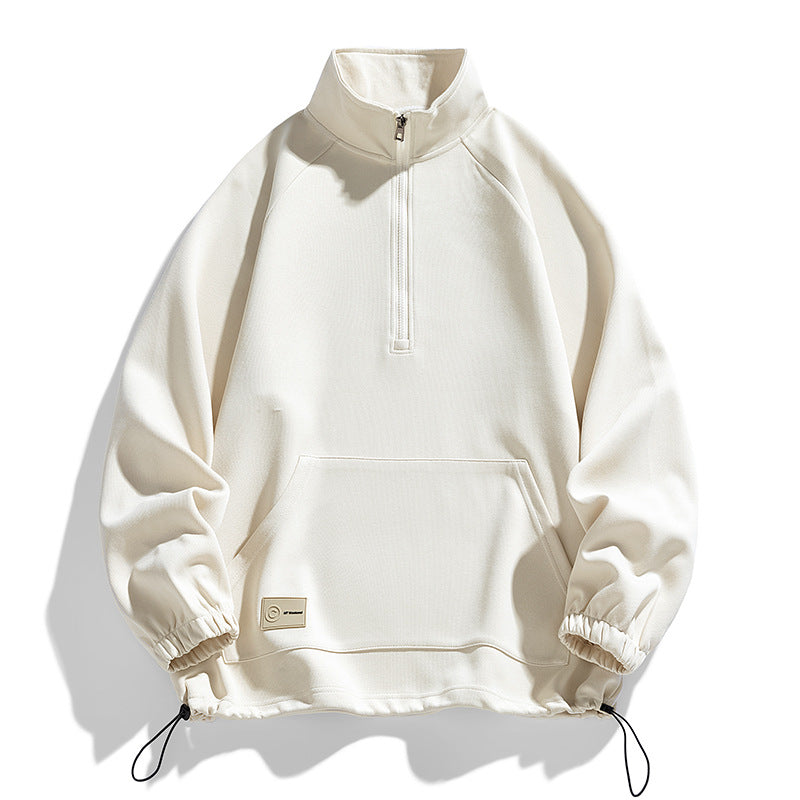 Pull-over à manches longues pour hommes avec ouverture zippée courte Lune London
