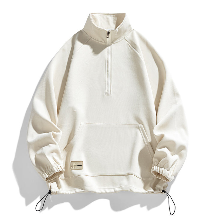 Pull-over à manches longues pour hommes avec ouverture zippée courte Lune London
