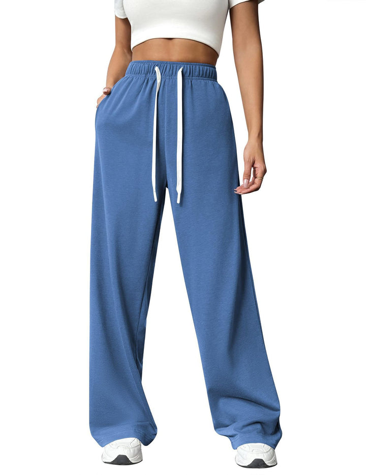 Wide lounge pants for women with adjustable drawstring Lune London