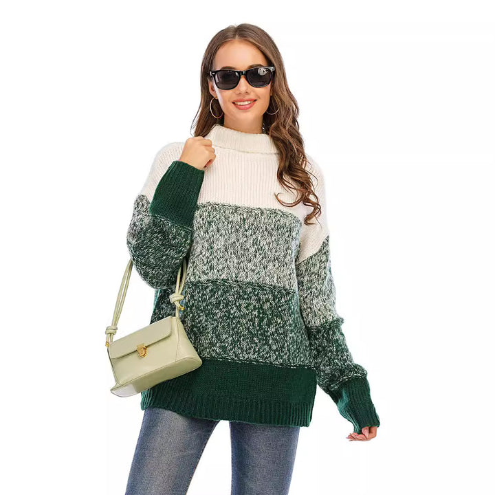 Pull à col roulé confortable pour femmes en tricot texturé Chic & Stil