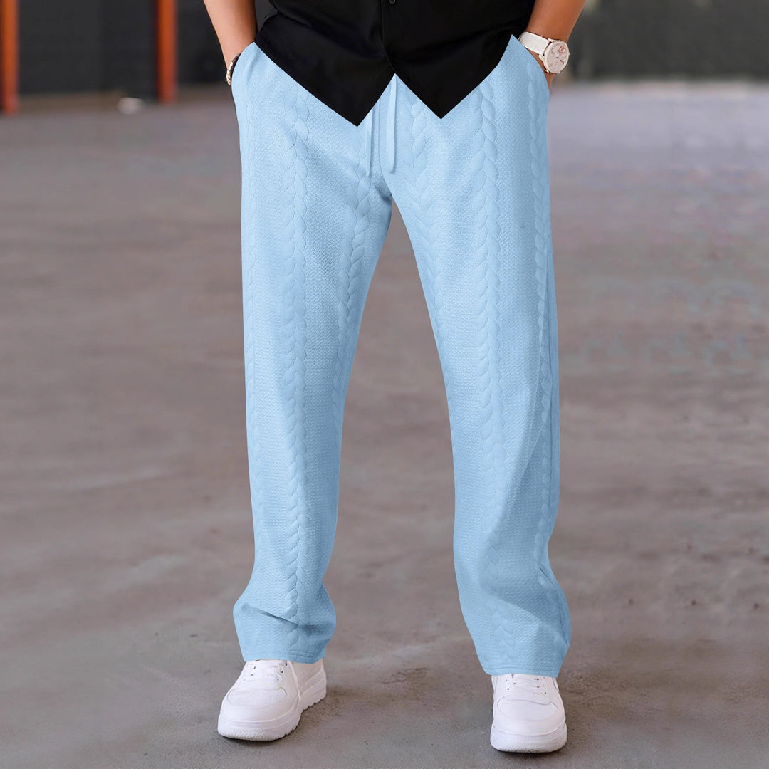 Men's stretch leisure pants with drawstring and textured design Lune London