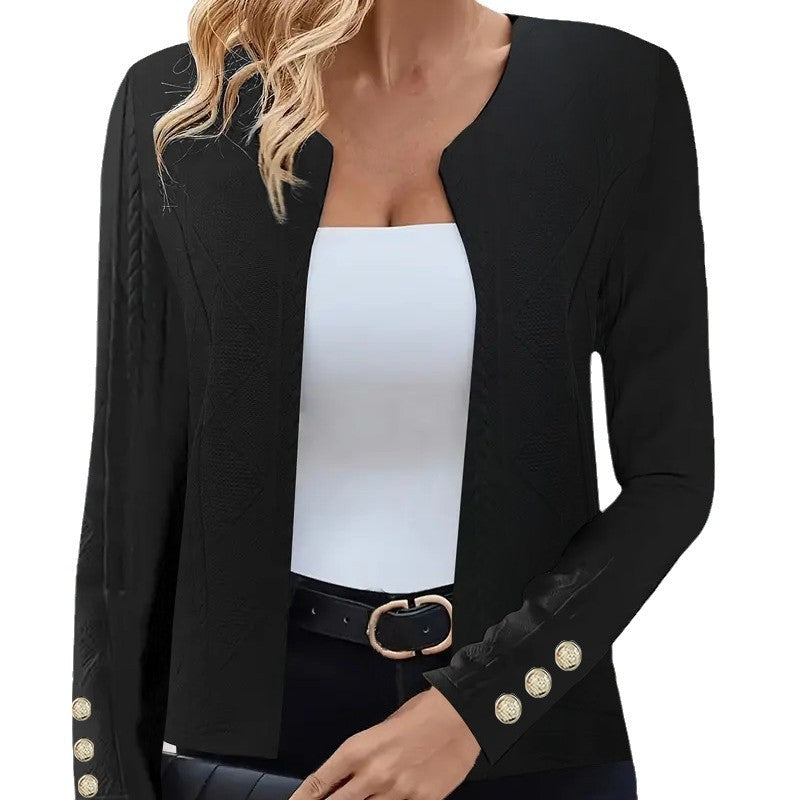 Elegant blazer jacket for women with decorative button details and modern cut Lune London